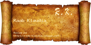 Raab Klaudia névjegykártya